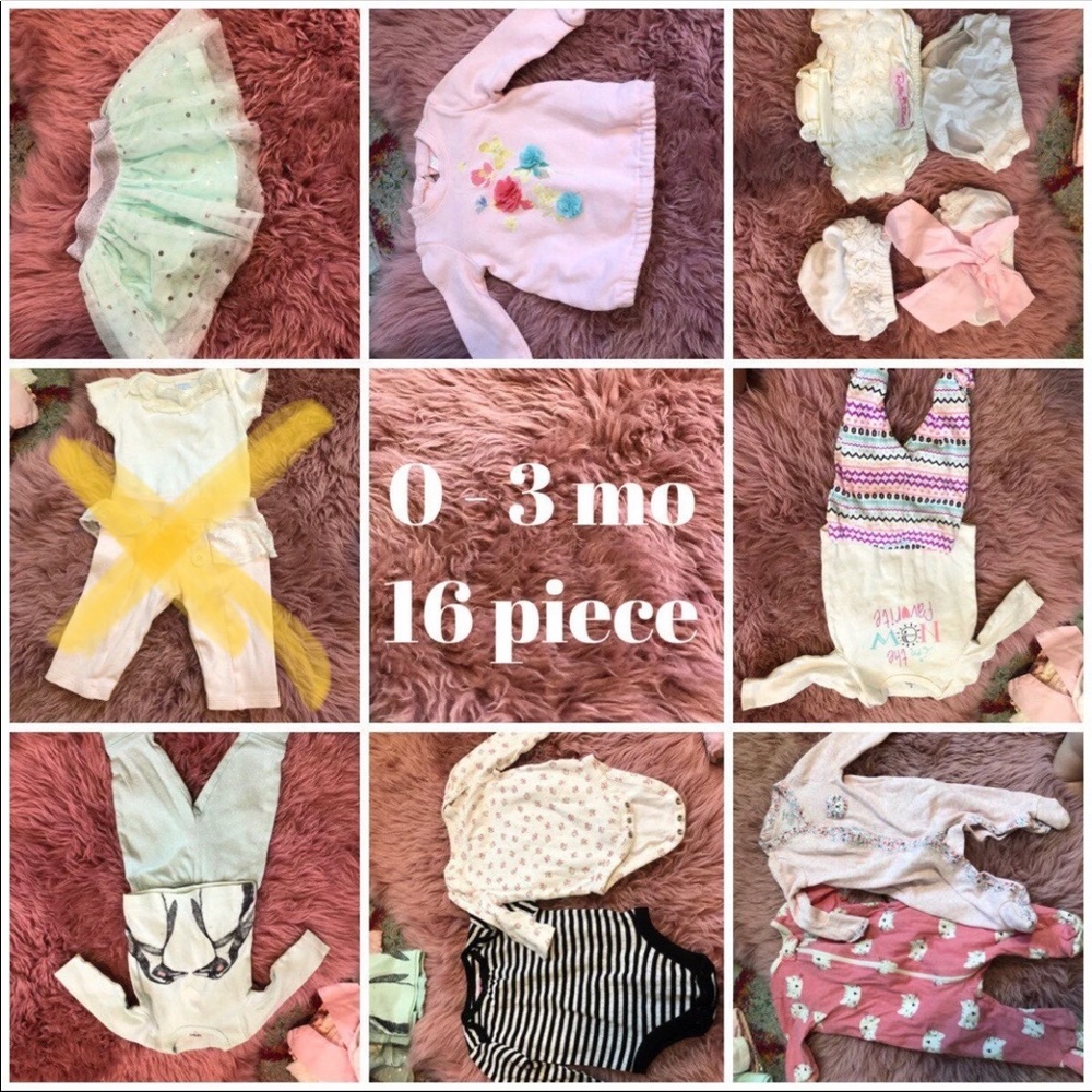 0-3 month baby lot outfits onesies pajamas
